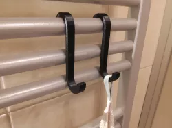 Simple towel hook for bath radiator