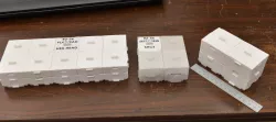 Stackable, interlocking containers for small items
