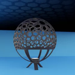 Stereographic Hex Lamp with LED Holder and Stand