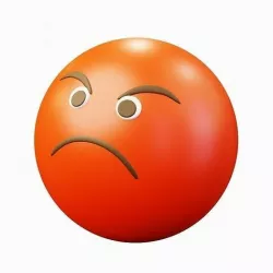 Angry red ball emoticon 3D model