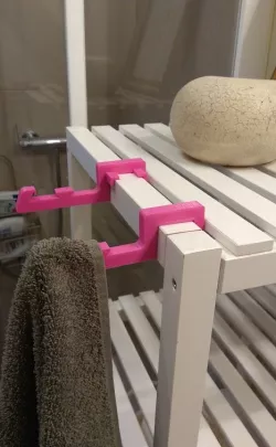 Bathroom hook for MUSKAN IKEA shelves