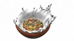 Bowl with milk and flakes v1 3D model
