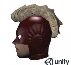 Captain Marvel Head Low-poly 3D model