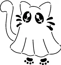 Cat Ghost stencil