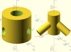 Dowel angled drilling jig for tripod (model rocket stand)