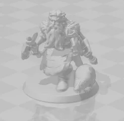 Dwarf with Badger Familier Mini Figure