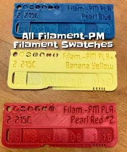 Filament-PM filament swatches / samples
