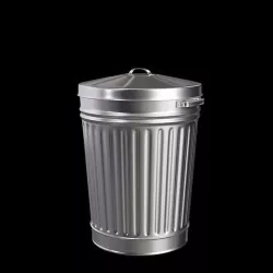 Galvanized Steel Dustbin 3D model