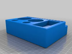 Grafite pen holder for schools, with sharpener and whiteboard marker slots