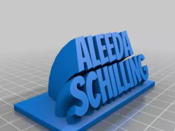 My Customized Sweeping 2-line name plate (text)