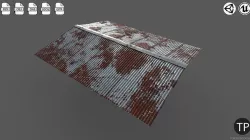 Old roofing galvanized Low-poly 3D model