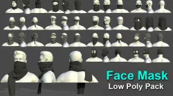 15 Face Mask Low Poly Pack With UV Low-poly 3D model