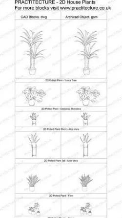 2D Potted Plants - Group 3D model