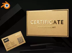 3D NFT Certificate resource for Blender 3D model