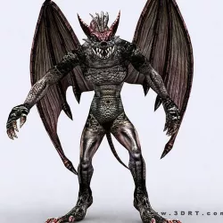3DRT - Gargoyle Monster Low-poly 3D model
