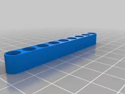9 Holes Straight Beam LEGO Technic 71.30x7.30x7.80 mm