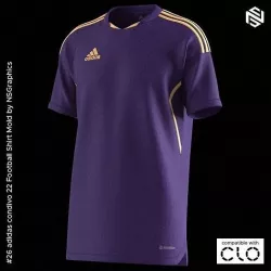 adidas condivo 22 Football Shirt for CLO3D-Marvelous Designer 3D model