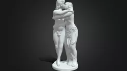 Baroque sculpture kiss statue  3D model