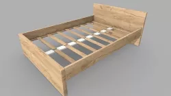 Bed Frame 1-2 Gold Wood 3D model