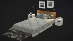 Bedroom Assets Low-poly 3D model