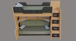 Bunk bed for kids 3D model