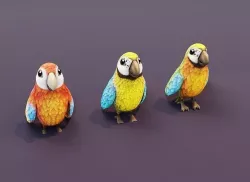 Cartoon Ara Parrot 3D Models Low-poly 3D model