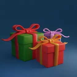 Cartoon gift present Low-poly 3D model