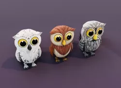 Cartoon Owl 3D Models Low-poly 3D model