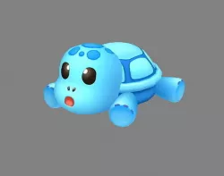 Cartoon Sea Turtle - Blue Tortoise Doll Toy Low-poly 3D model