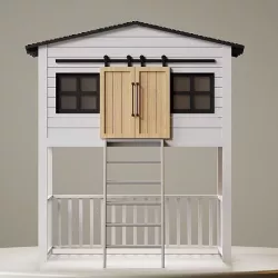 Children bunk bed wooden or used as a playhouse in the yard 3D model