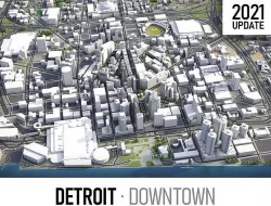 Detroit Low-poly 3D model