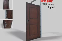 door low poly Low-poly 3D model