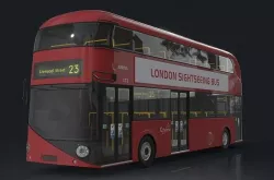 Double-decker bus Low-poly 3D model