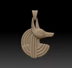 Egyptian Anubis Head Pendant 3D model
