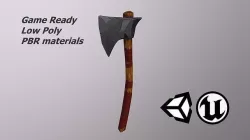 Fantasy Simple Axe Low-poly 3D model