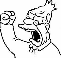 Grandpa Abe Simpson stencil