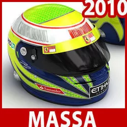 Helmet F1 2010 Felipe Massa 3D model