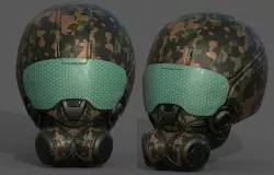 Helmet scifi armor combat fantasy armor  Low-poly 3D model