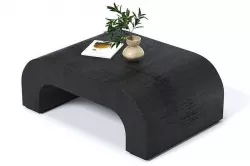 Horseshoe Black Laquered Linen Coffee Table CB2 3D model