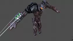 Humanoid sci-fi alien lizard Low-poly 3D model