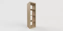 IKEA KALLAX 1x4 Shelf Unit Walnut Effect Light Grey 3D model