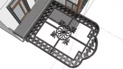 Iron Glass Roof Art Mounted Villa Facade 3D model 3D model 3D model