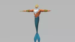 King Triton from The Little Mermaid 3D print model  Low-poly 3D model