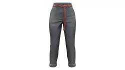 Knot Belt Rolled Legs Elegant Gray Pants Low-poly 3D model