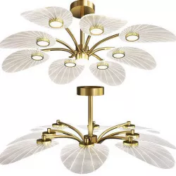 Leaf Semi Flush Mount Light Low-poly 3D model