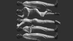 Man Mannequin Lying 5 Poses 3D model