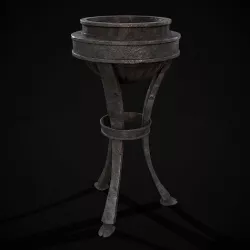 Medieval Rustic Iron Brazier Low-poly 3D model