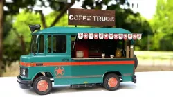 Mercedes 508 L Coffe Truck Low-poly 3D model