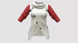 Mid Length Sleeves Button Up Sweater Cardigan Low-poly 3D model
