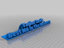 My Customized Sweeping 2-line name plate (text)